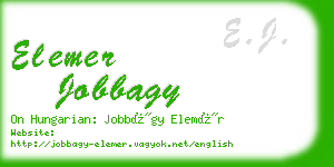 elemer jobbagy business card